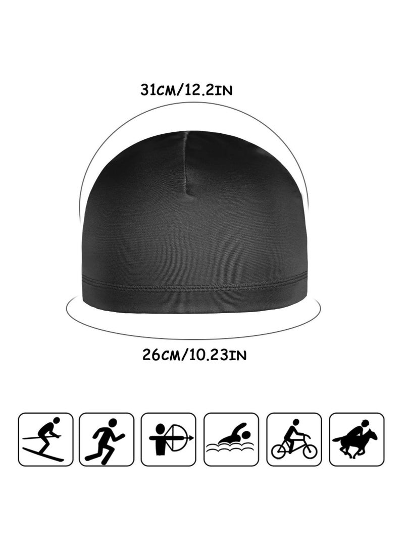 Captaintech 6 Pieces Skull Caps Helmet Liner Sweat Wicking Cap Running Hats Cycling Skull Caps for Men Women - Image 2