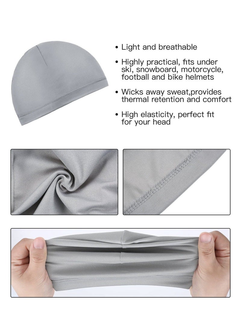 Captaintech 6 Pieces Skull Caps Helmet Liner Sweat Wicking Cap Running Hats Cycling Skull Caps for Men Women - Image 3