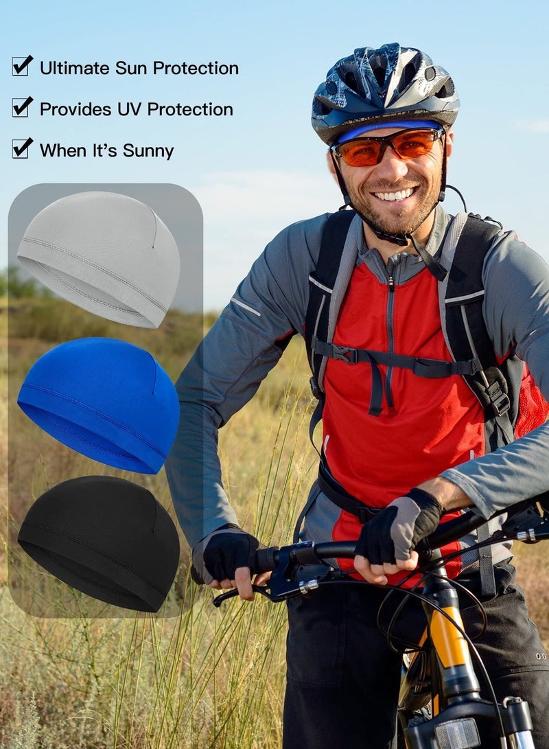 Captaintech 6 Pieces Skull Caps Helmet Liner Sweat Wicking Cap Running Hats Cycling Skull Caps for Men Women - Image 4