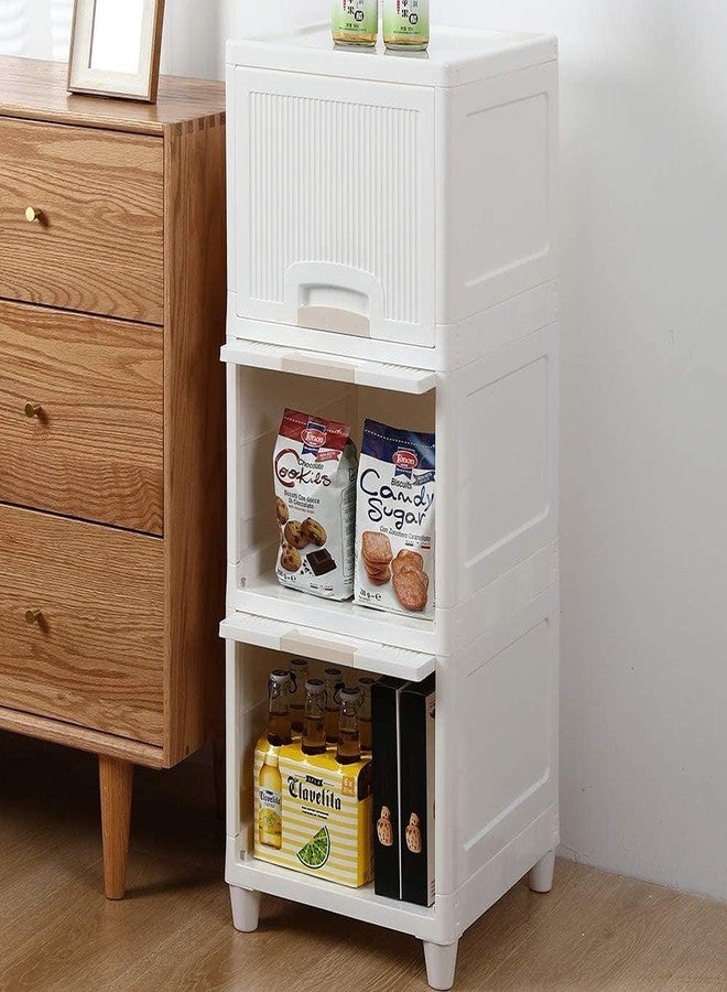 Lamok Multipurpose Stackable Cupboard Drawer for Clothes, Kitchen Item Storage; Wardrobe Cabinet Organizer for Home, Office (White, 3 Tier) - Image 1