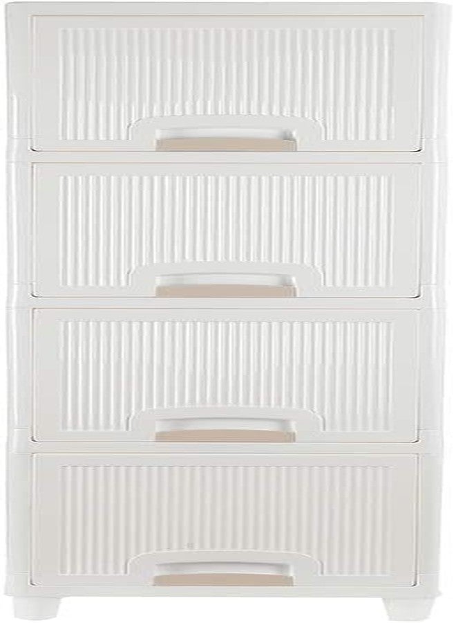Lamok Multipurpose Stackable Cupboard Drawer for Clothes, Kitchen Item Storage; Wardrobe Cabinet Organizer for Home, Office (White, 3 Tier) - Image 2