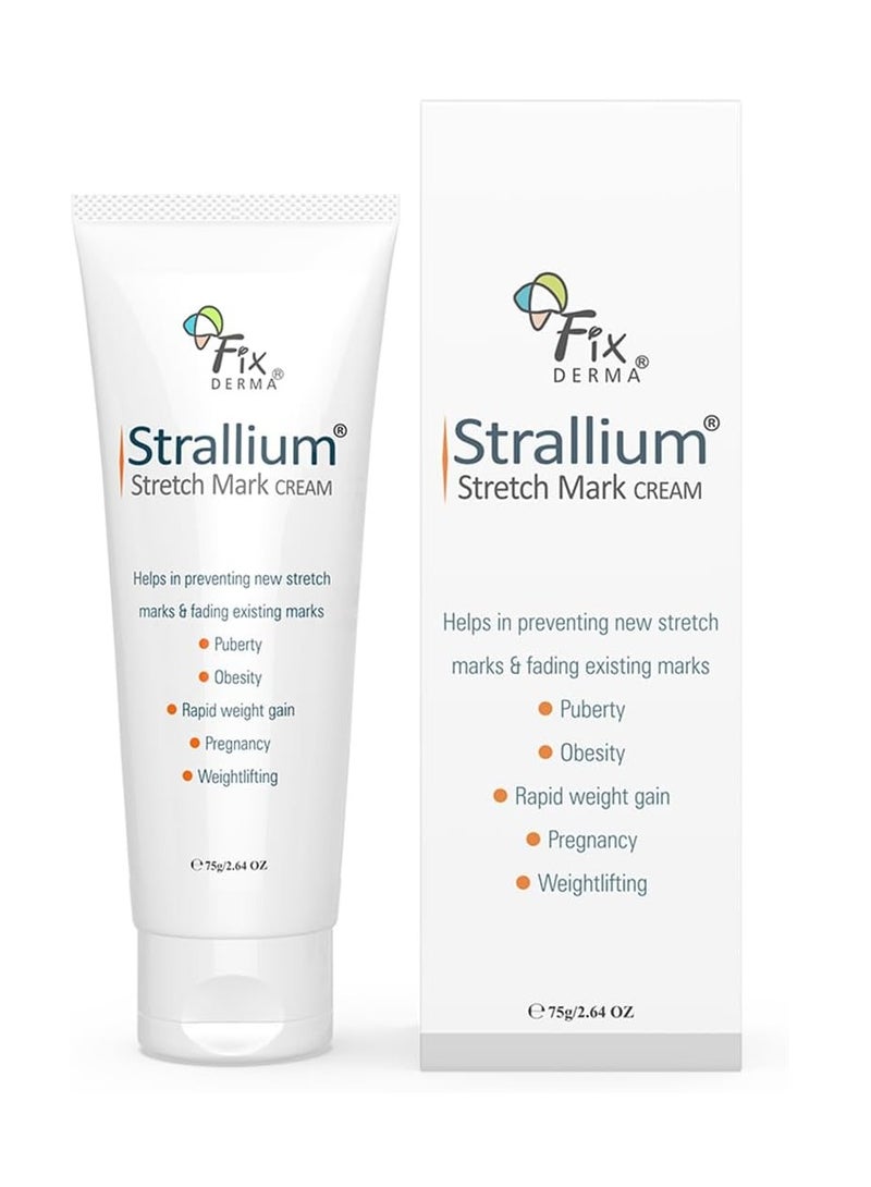 FIXDERMA Strallium Stretch Mark Cream, Removes Pregnancy stretch marks, Scar removal and Moisturizing Cream, Stretch mark remover for Stomach, thighs & all body parts- 75g - Image 1