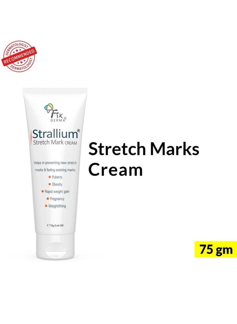 FIXDERMA Strallium Stretch Mark Cream, Removes Pregnancy stretch marks, Scar removal and Moisturizing Cream, Stretch mark remover for Stomach, thighs & all body parts- 75g - Image 3