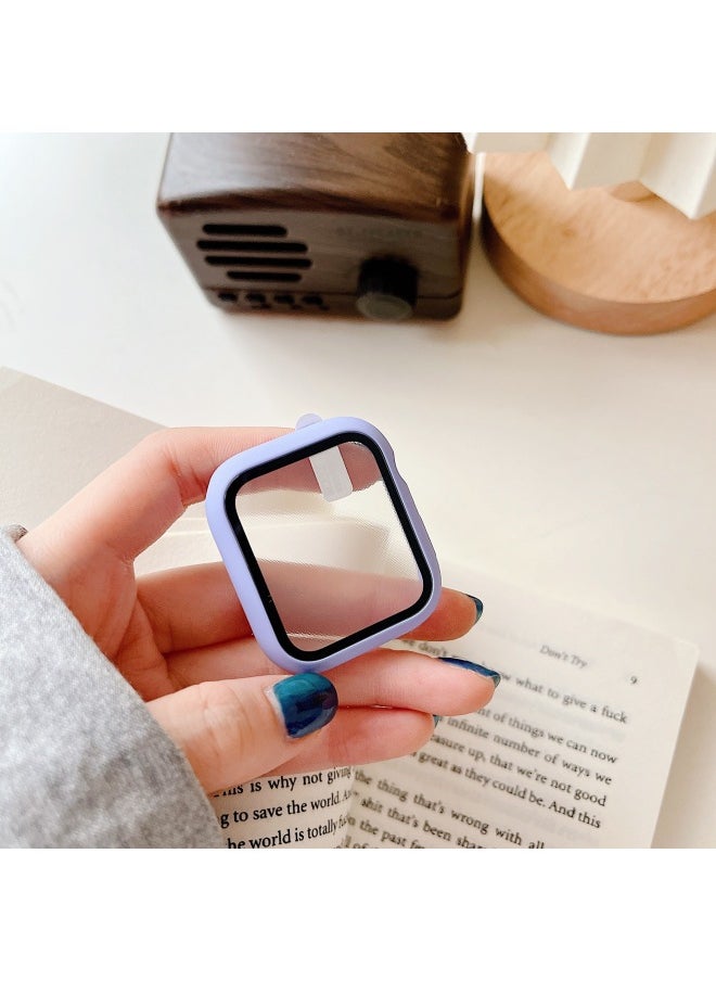 Generic - Suitable For Apple Watch Pc Plastic Protective Case Solid Color Integrated Protective Case Iwatch34567SE8 Representative Shell-Color:Elegant Purple-Appearance Size:38mm Carton Packaging - Image 1