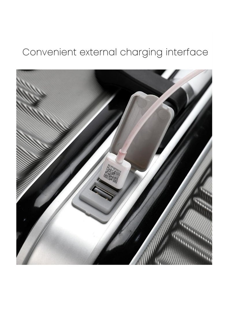 20 Inch Travel Luggage Carry On Luggage with 360° Spinner Wheels, Aluminum Framed Carry On Suitcase with USB Charging Port Fashion Trolley Luggage (Black)  - Image 4