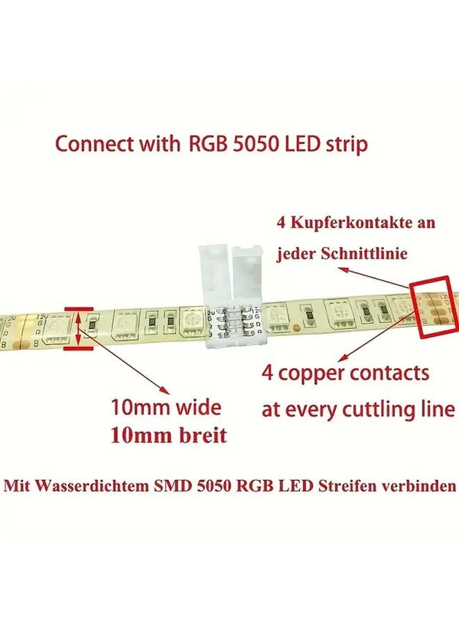 10pcs I Shape RGB LED Strip Connector 4 Pin Adapter For 10mm SMD 5050 Color Tape - Image 5