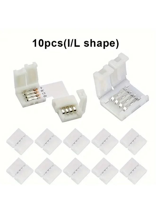 10pcs I Shape RGB LED Strip Connector 4 Pin Adapter For 10mm SMD 5050 Color Tape - Image 2