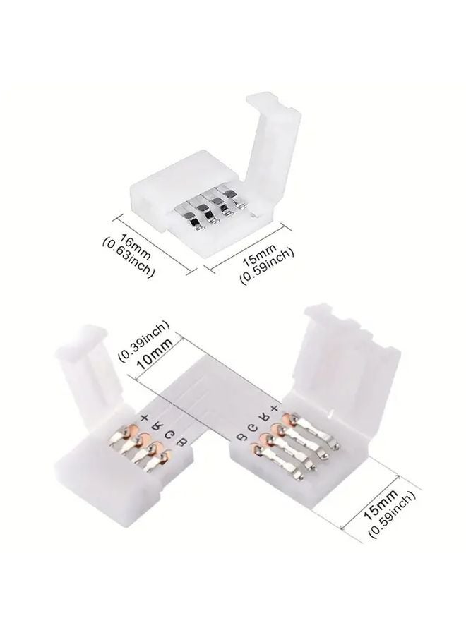 10pcs I Shape RGB LED Strip Connector 4 Pin Adapter For 10mm SMD 5050 Color Tape - Image 3