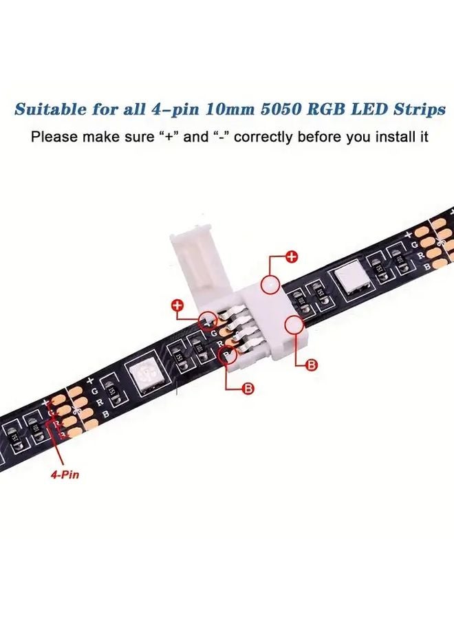 10pcs I Shape RGB LED Strip Connector 4 Pin Adapter For 10mm SMD 5050 Color Tape - Image 4