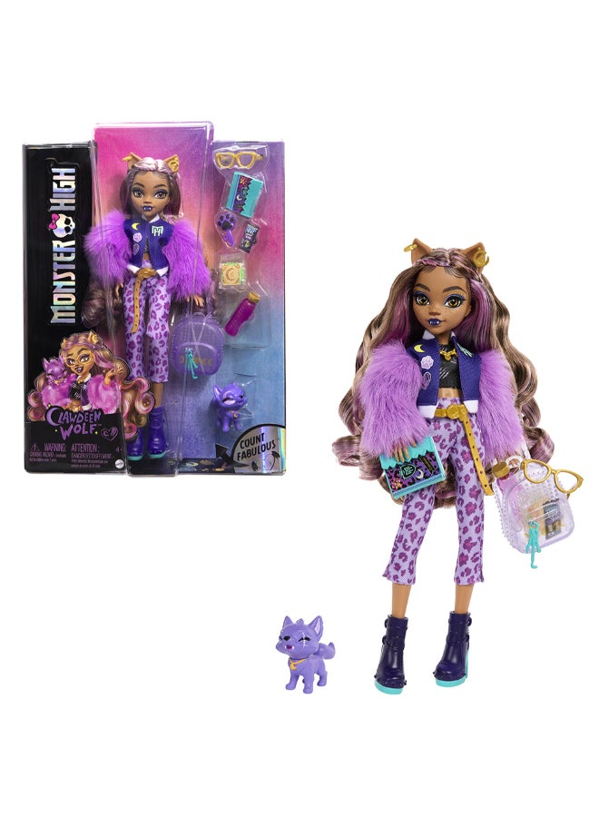 MONSTER HIGH دمية الموضة كلويدين وولف من مونستر هاي مع حيوانها الأليف كونت فابولوس - Image 2