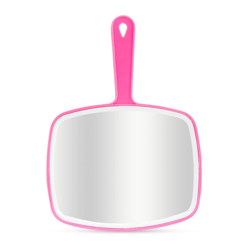 Dvhok Handheld Mirror  Portable Hand Mirror With Hanging Hole In Handle  Pink 7.4"" W X 10.4"" L - Image 1