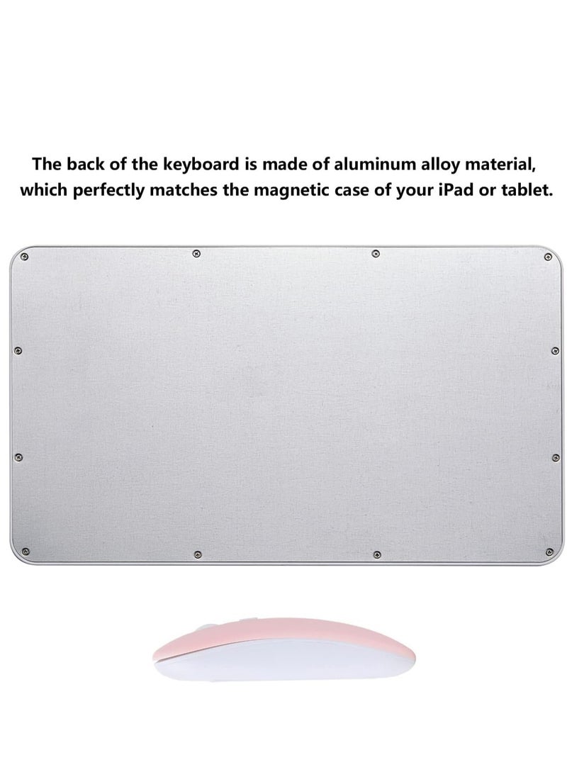 ELTRAZONE - Rechargeable Bluetooth Keyboard and Mouse Combo Ultra-Slim Portable Compact Wireless Mouse Keyboard Set for Android Windows Tablet Cell Phone iPhone iPad Pro Air Mini, iPad OS/iOS (Pink) - Image 1