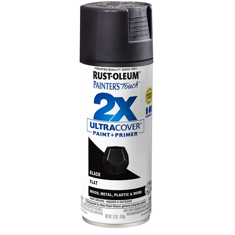 Rust-Oleum 334020 Painter's Touch 2X Ultra Cover Spray Paint, 12 oz, Flat Black - Image 5