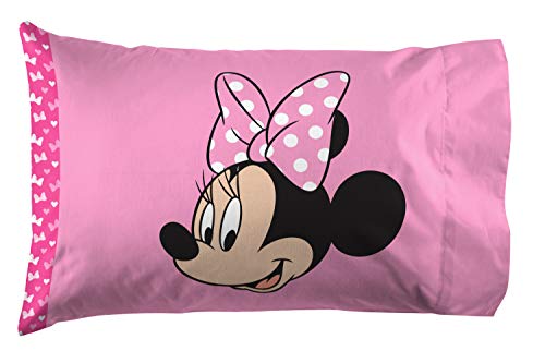 Jay Franco Disney Minnie Mouse Full Size Sheet Set 4 Piece Soft Microfiber Bedding with Deep Pocket Fitted Flat 2 Pillowcases Fade Resistant Pink Officially Licensed - Image 3