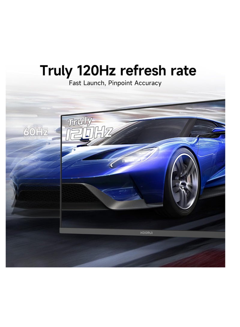 KOORUI KOORUI 24-inch Gaming Monitor IPS FHD (1920 x 1080P) 120Hz Refresh sRGB 99% Support Freesync Computer pc Monitors VESA Mount HDMI & VGA Ports E2411H  - Image 2