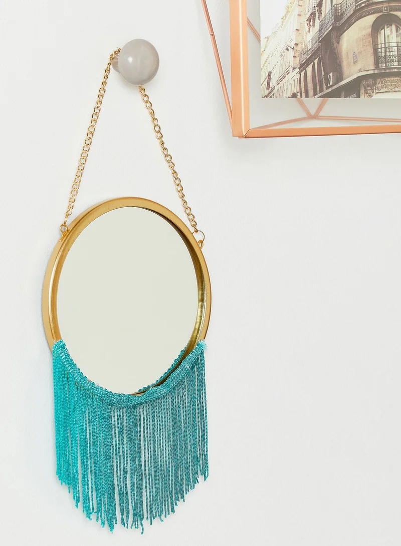 Noire Edit Round Hanging Macrame Mirror