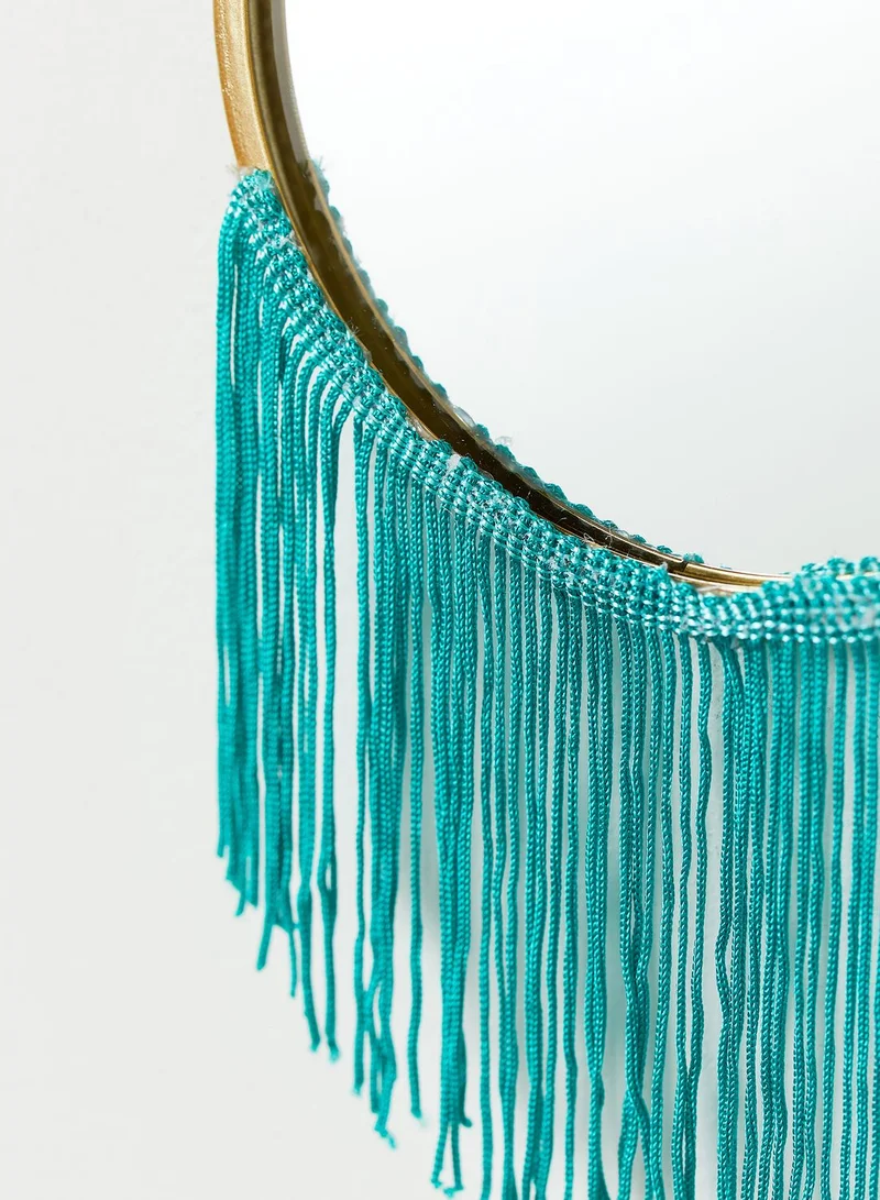 Noire Edit Round Hanging Macrame Mirror