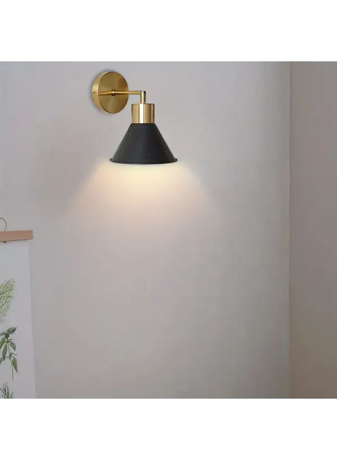 Modern Minimalist Black Metal Wall Sconce Model A Semi Flush Mount Bedside Lamp - Image 5