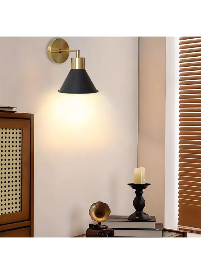 Modern Minimalist Black Metal Wall Sconce Model A Semi Flush Mount Bedside Lamp - Image 4