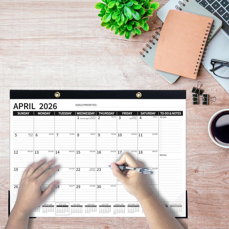 تقويم مكتبي 2026-2027، متوسط، أسود - Image 2