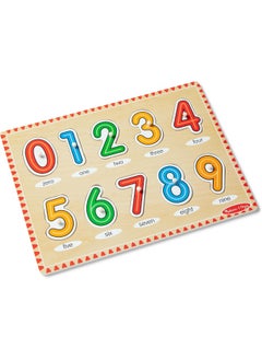 Melissa & Doug Melissa & Doug Lift & See Numbers Wooden Peg Puzzle (10 Pieces)  - Image 2
