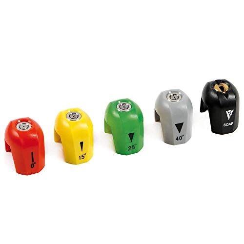 Sun Joe 5-Pack Quick-Connect Pressure Washer Spray Tips, Nozzle Attachment Set with 0,15, 25, 40 Degree & Soap Tip - Portable Power Attachments and Accessories for SPX Washing Machines, SPX3000-TPS - Image 1