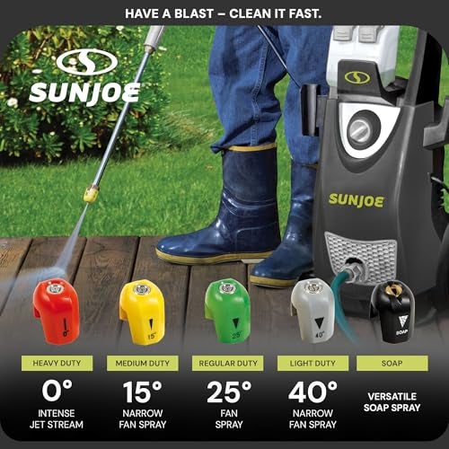 Sun Joe 5-Pack Quick-Connect Pressure Washer Spray Tips, Nozzle Attachment Set with 0,15, 25, 40 Degree & Soap Tip - Portable Power Attachments and Accessories for SPX Washing Machines, SPX3000-TPS - Image 5