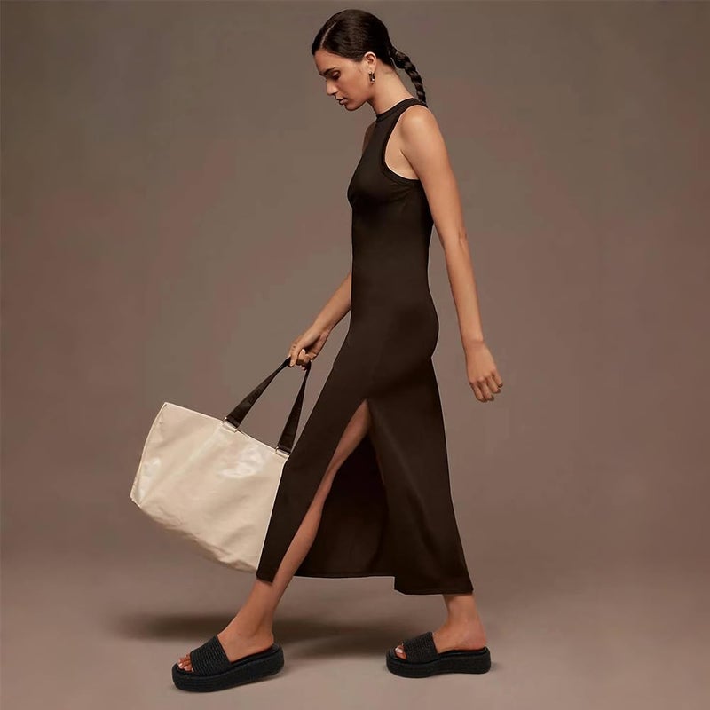 EQAUDES Platform Sandals Women Cute Summer Wedge Espadrilles Black Beach Raffia Sandals Comfortable Straw Woven Vacation Sandals Dressy - Image 2