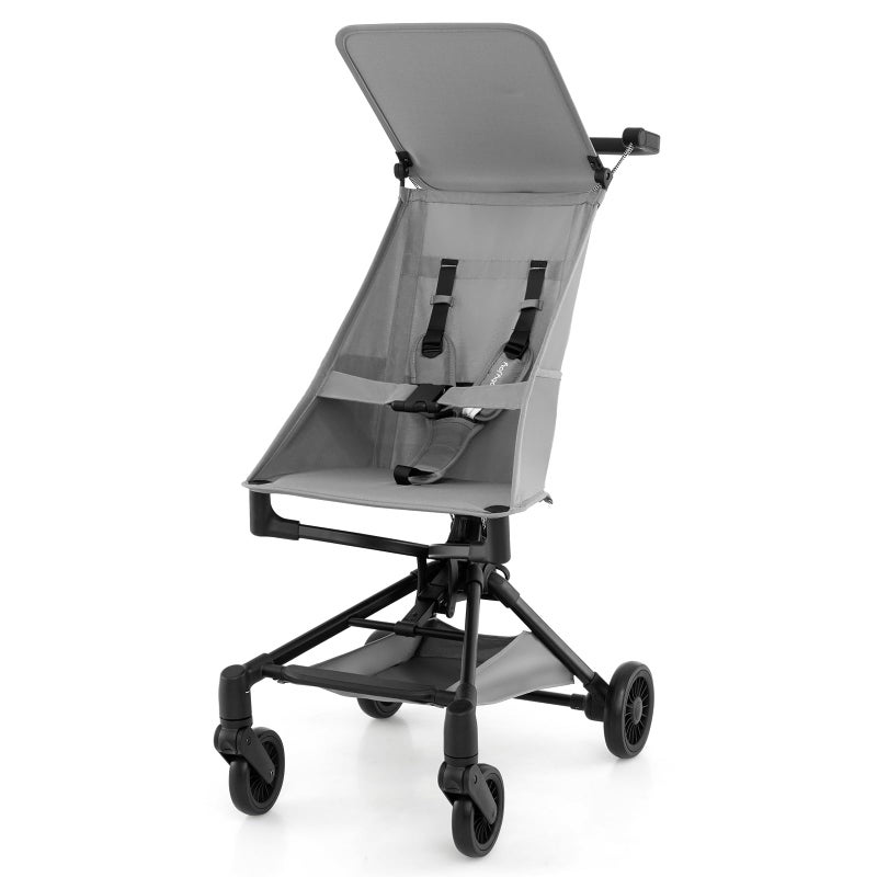 BABY JOY Lightweight Stroller, Compact Travel Stroller for Airplane with Easy One-Hand Fold, Adjustable Canopy, Storage Basket & All-Terrain Wheels for Toddlers 6-36 Months (Gray) - Image 1