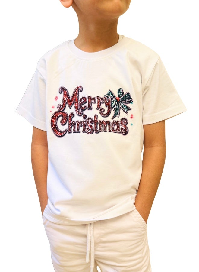 بويز تي شيرت Boeiz Merry Christmas - تي شيرت بسيط واحتفالي، تي شيرت كاجوال بأكمام قصيرة ورقبة دائرية - Image 1