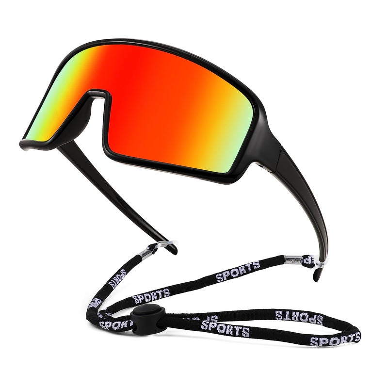 FEISEDY FEISEDY Sports Cycling Sunglasses 4 Lenses Baseball Fishing Ski Running Trekking Golf UV400 Mirrored Sun Glasses B2962  - Image 1