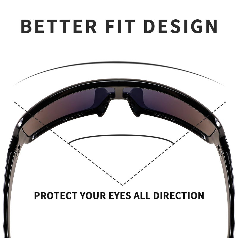 FEISEDY FEISEDY Sports Cycling Sunglasses 4 Lenses Baseball Fishing Ski Running Trekking Golf UV400 Mirrored Sun Glasses B2962  - Image 5