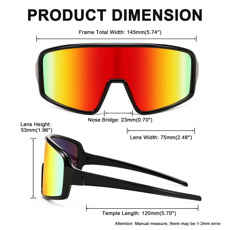 FEISEDY FEISEDY Sports Cycling Sunglasses 4 Lenses Baseball Fishing Ski Running Trekking Golf UV400 Mirrored Sun Glasses B2962  - Image 3