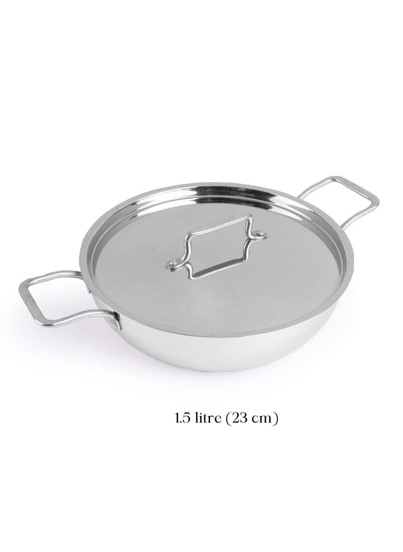 pigeon Pigeon Stainless Steel Milano 12 Pcs cookware Set - 1-Piece Saucepan with lid, 3- Piece Saucepot with lid 1-Piece Kadai with lid 2-Piece Ladles Induction Friendly Silver  - Image 3