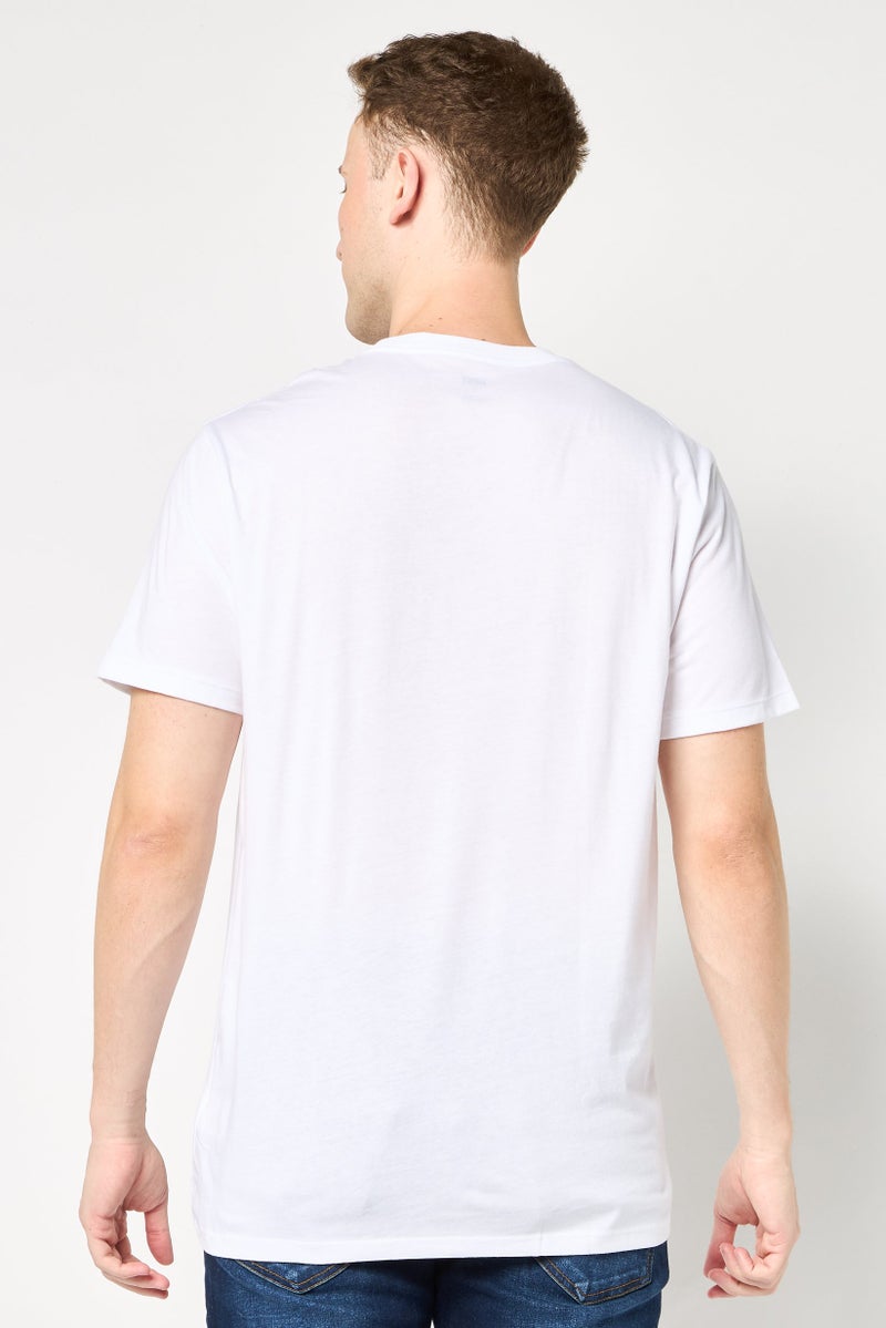 DKNY Men Crew Neck Short Sleeve Brand Logo T-Shirt, White - Image 4