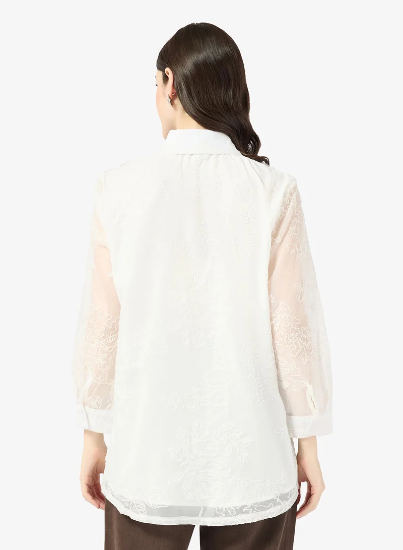 ELLA Embroidered Button Down Shirt