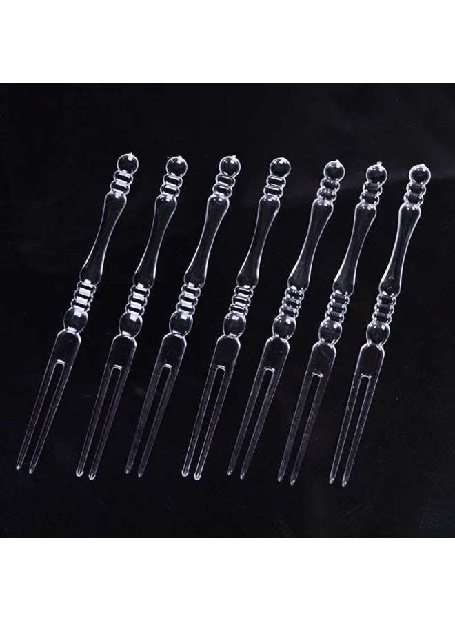 Transparent Plastic Heart-Shaped Fork Disposable Fruit Fork Two Teeth Small Fork Heart Shaped Cutlery For Special Occasions-Specifications:Love Independent Packaging - Image 3
