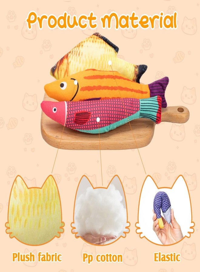 Leitee 24 Pcs Simulation Fish Shape Realistic Fluffy Dog Toys, Multi Color and Styles, Interactive Soft Chew Kicker Toys for Indoor Cats & Kittens - Image 3