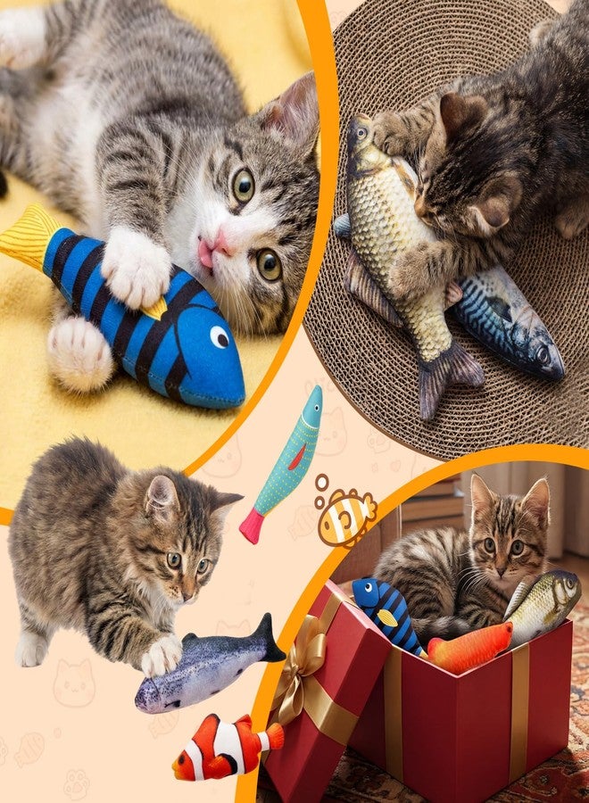 Leitee 24 Pcs Simulation Fish Shape Realistic Fluffy Dog Toys, Multi Color and Styles, Interactive Soft Chew Kicker Toys for Indoor Cats & Kittens - Image 4