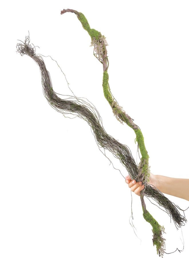 DORMIYA 78.7 in Artificial Moss Vine with Moss Threads, Realistic Greenery Garland Vine for Home Decor, Bendable Faux Grapevine Forest Decor for Room Wedding Home Habitat Front Door Wrap Decoration - Image 1