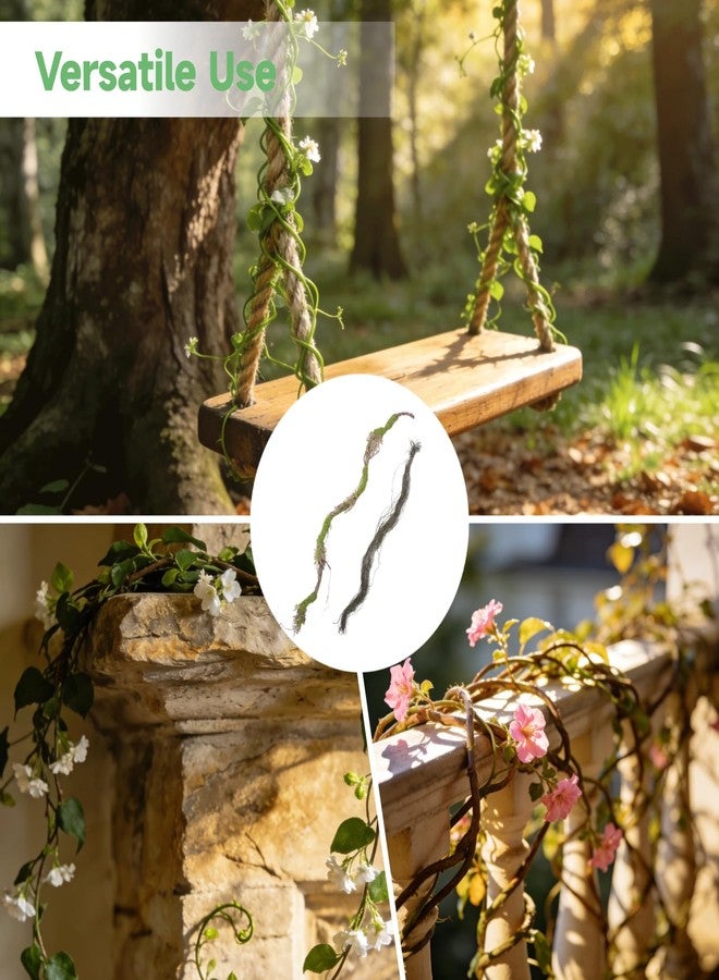 DORMIYA 78.7 in Artificial Moss Vine with Moss Threads, Realistic Greenery Garland Vine for Home Decor, Bendable Faux Grapevine Forest Decor for Room Wedding Home Habitat Front Door Wrap Decoration - Image 5