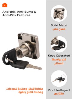 LAWAZIM Drawer Lock with 2 Piece Keys - Secure Cabinet, Mailbox, and Drawer Lock - Ideal for Locking Storage Units, Filing Cabinets, Mailboxes, and Important Documents  - Image 3