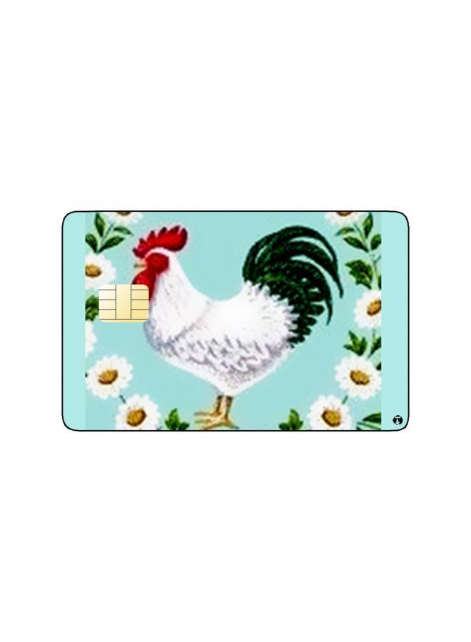 RKN PRINTED BANK CARD STICKER Beautiful Rooster Vintage Art - Image 1