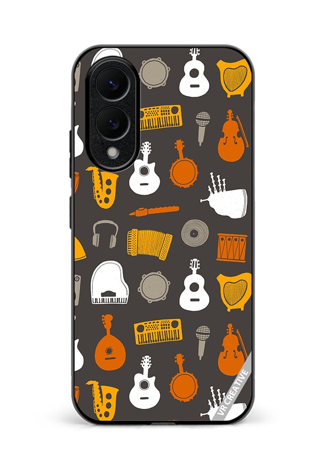 VR CREATIVE Protective Case Cover For Samsung Galaxy S25 Edge Musical Instruments Flat Design Multicolour