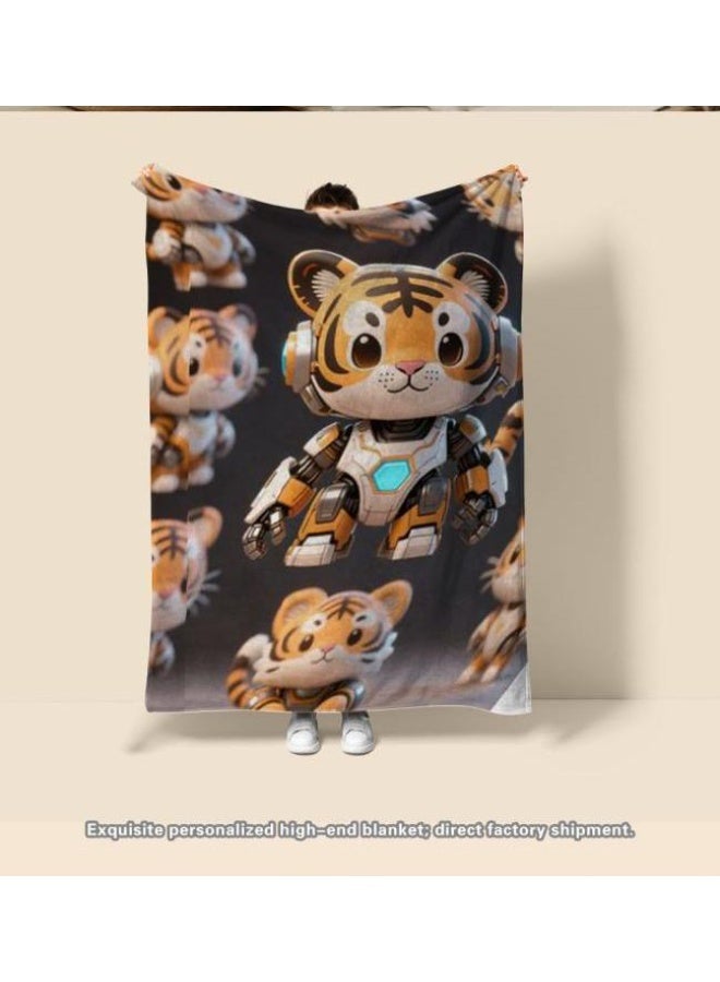 عام بطانية رقيقة من الفانيلا الكرتونية للأطفال أو الطلاب (دافئة ومريحة ومناسبة للنوم والألعاب) 100 سم * 150 سم - Image 3