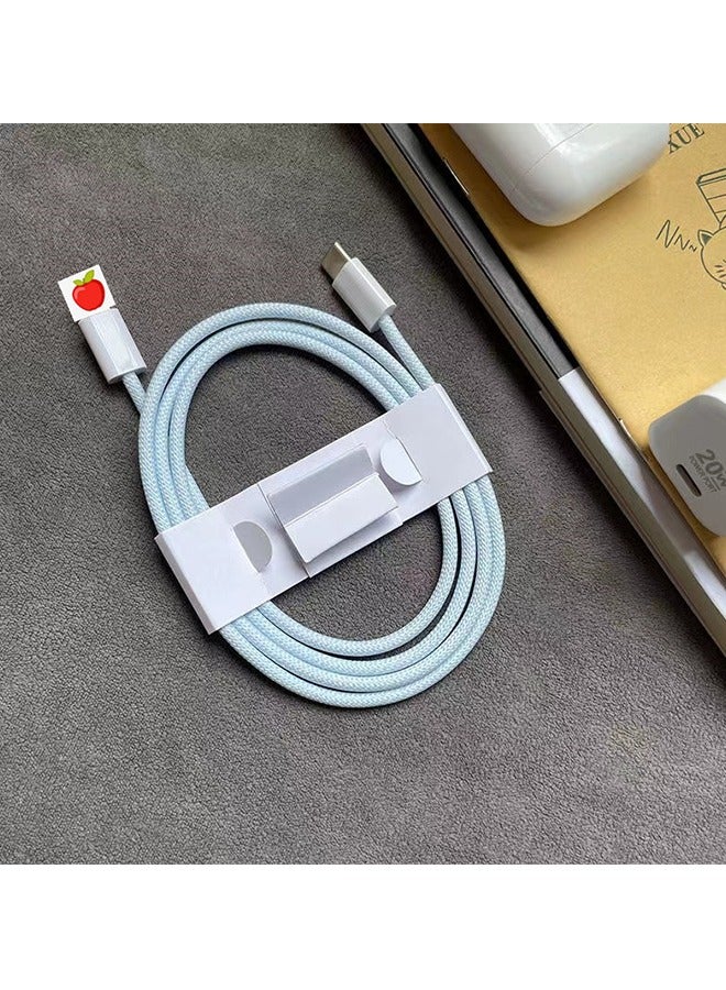 2 Pcs Braid Charger Cable for iPhone, 20W Fast Charge to USB Charging Cable, Charger Cord 1.0m (Blue+Green)  - Image 4
