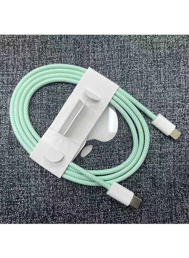 2 Pcs Braid Charger Cable for iPhone, 20W Fast Charge to USB Charging Cable, Charger Cord 1.0m (Blue+Green)  - Image 5