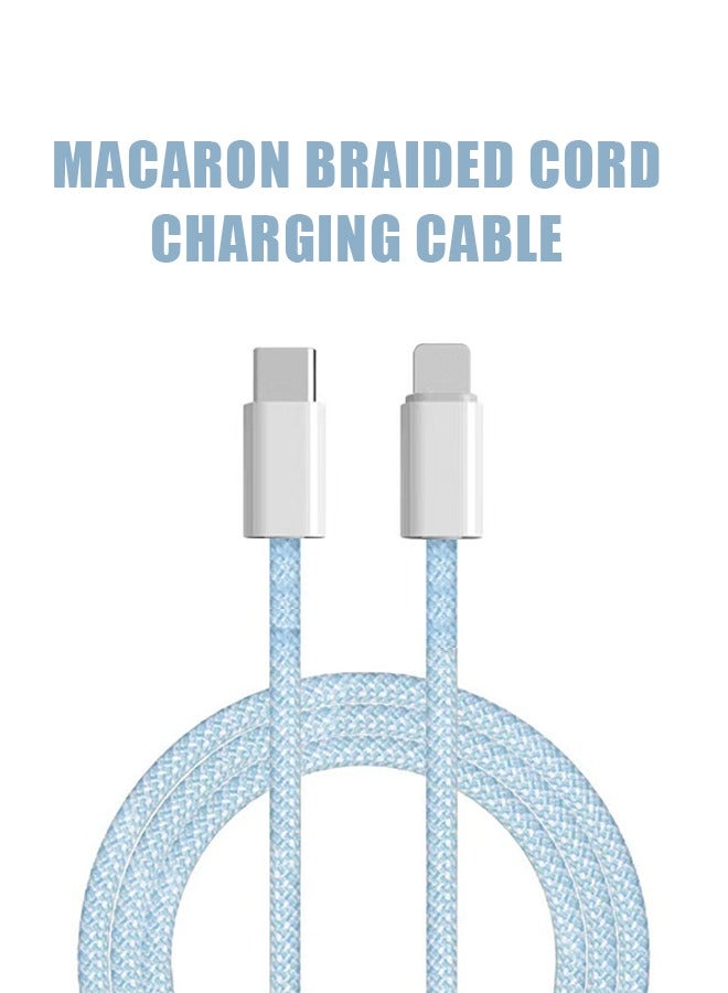2 Pcs Braid Charger Cable for iPhone, 20W Fast Charge to USB Charging Cable, Charger Cord 1.0m (Blue+Green)  - Image 3