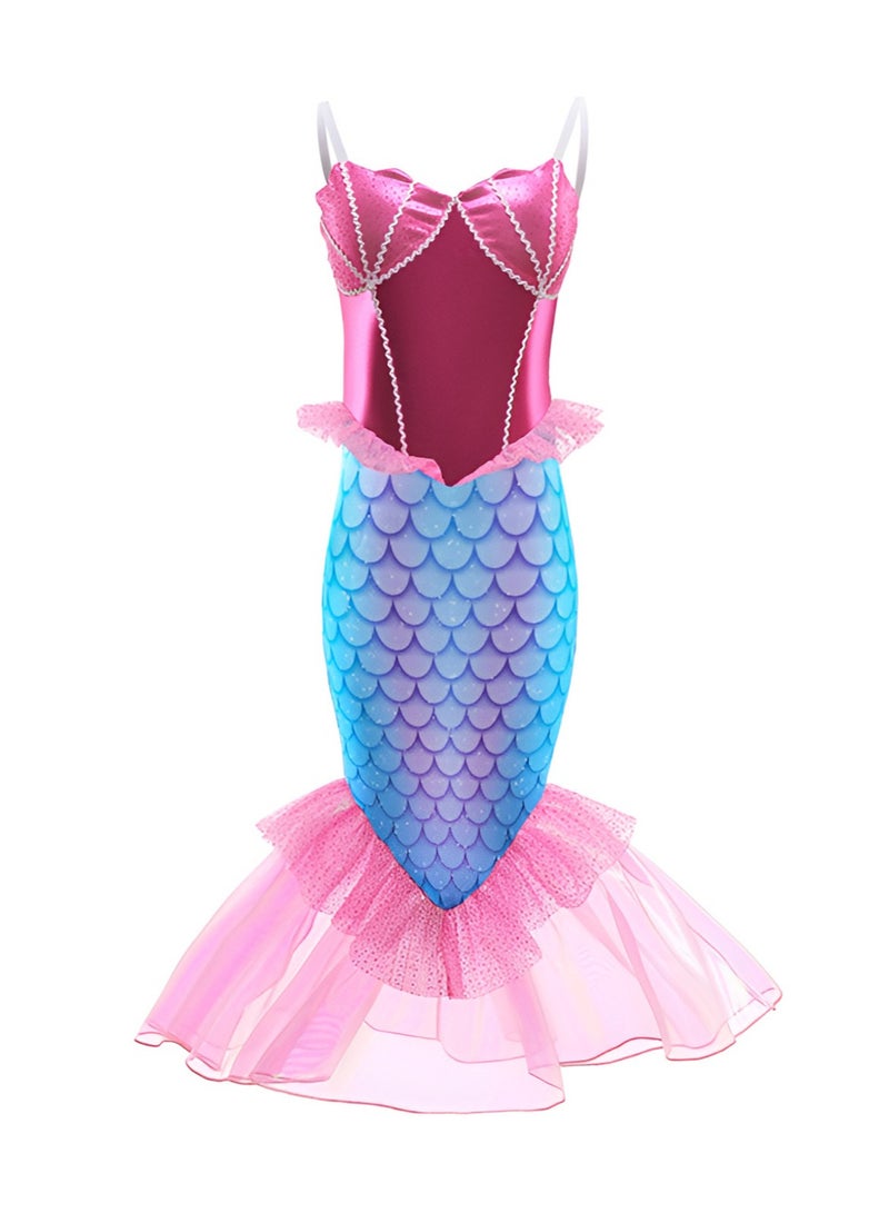 AUTOYSUR Girls Mermaid Costume Princess Dress Up - Image 1