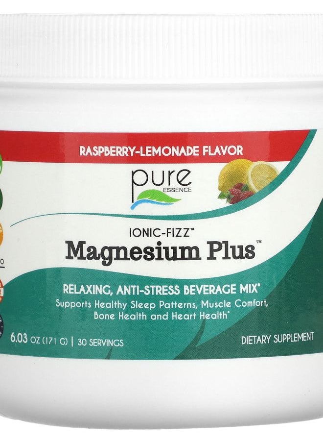 Pure Essence - Ionic-Fizz Magnesium Plus Raspberry-Lemonade 6.03 oz (171 g) - Image 1